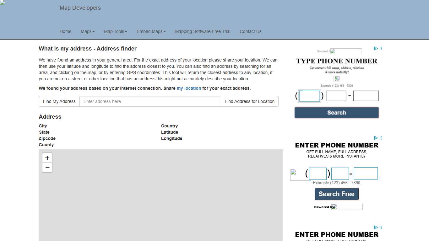 What is my address - Find the address at my location