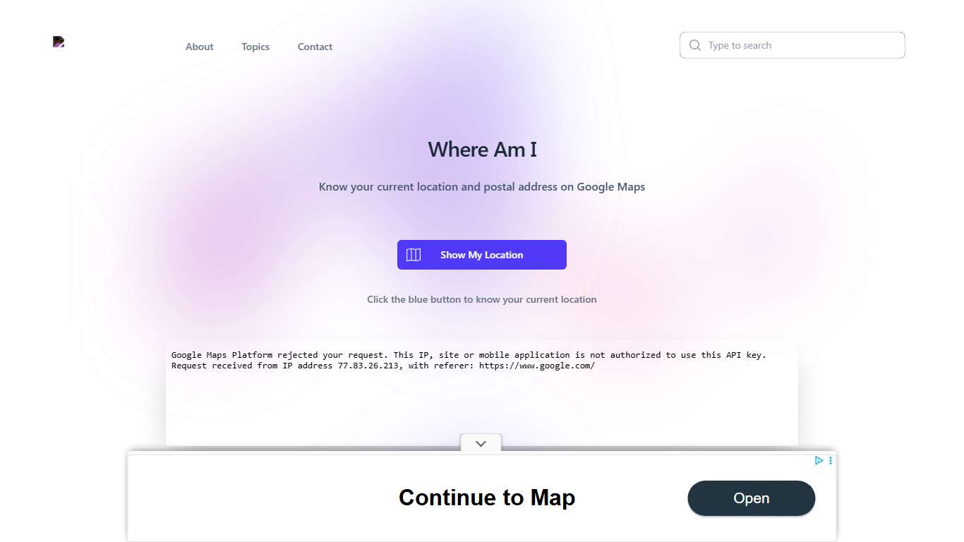 Where Am I - Know your Location and Postal Address on Google Maps