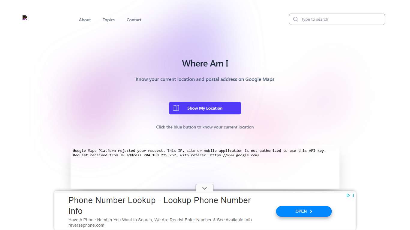 Where Am I - Know your Location and Postal Address on Google Maps